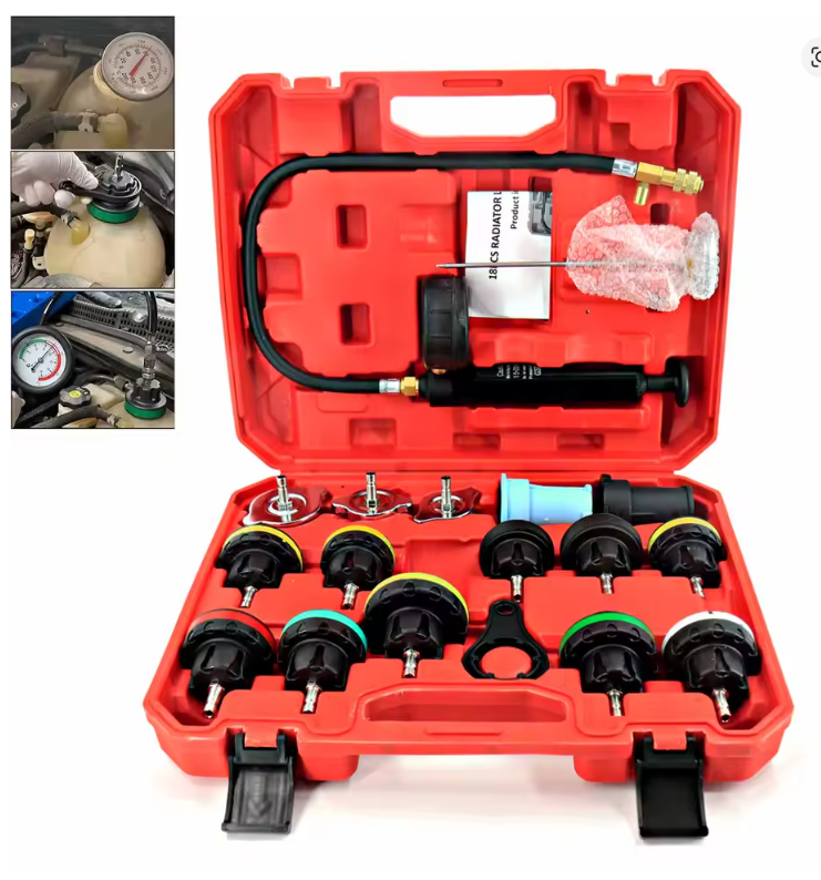 Toolstream Cooling System Tester 18pc, Coolant Pressure Leak Finder