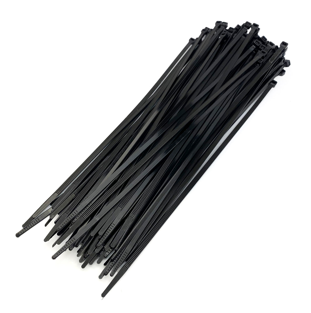 FIR Nylon Cable Zip Ties - Black, 300mm X 4.8mm - Pack of 100