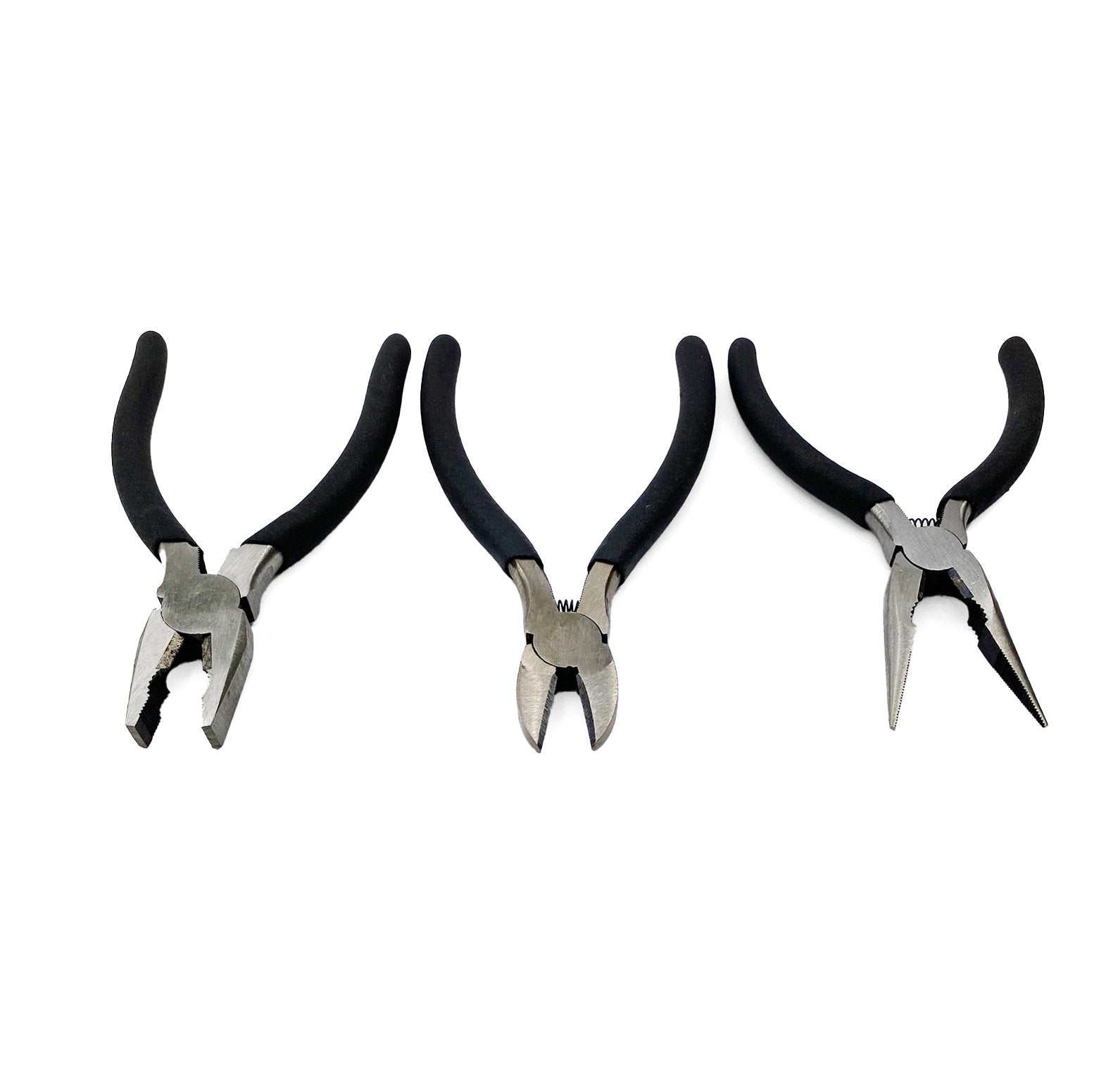 FIR 6 Inch Steel Pliers (set of 3), Snips / Long Nose / Combination Pliers