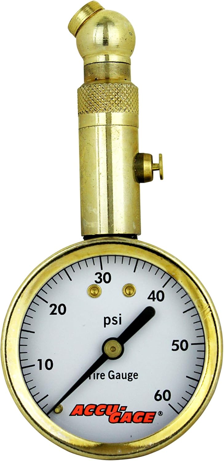 Accu-Gage Tyre Pressure Gauge 60 Psi, with Bleeder Swivel Angle, S60xa