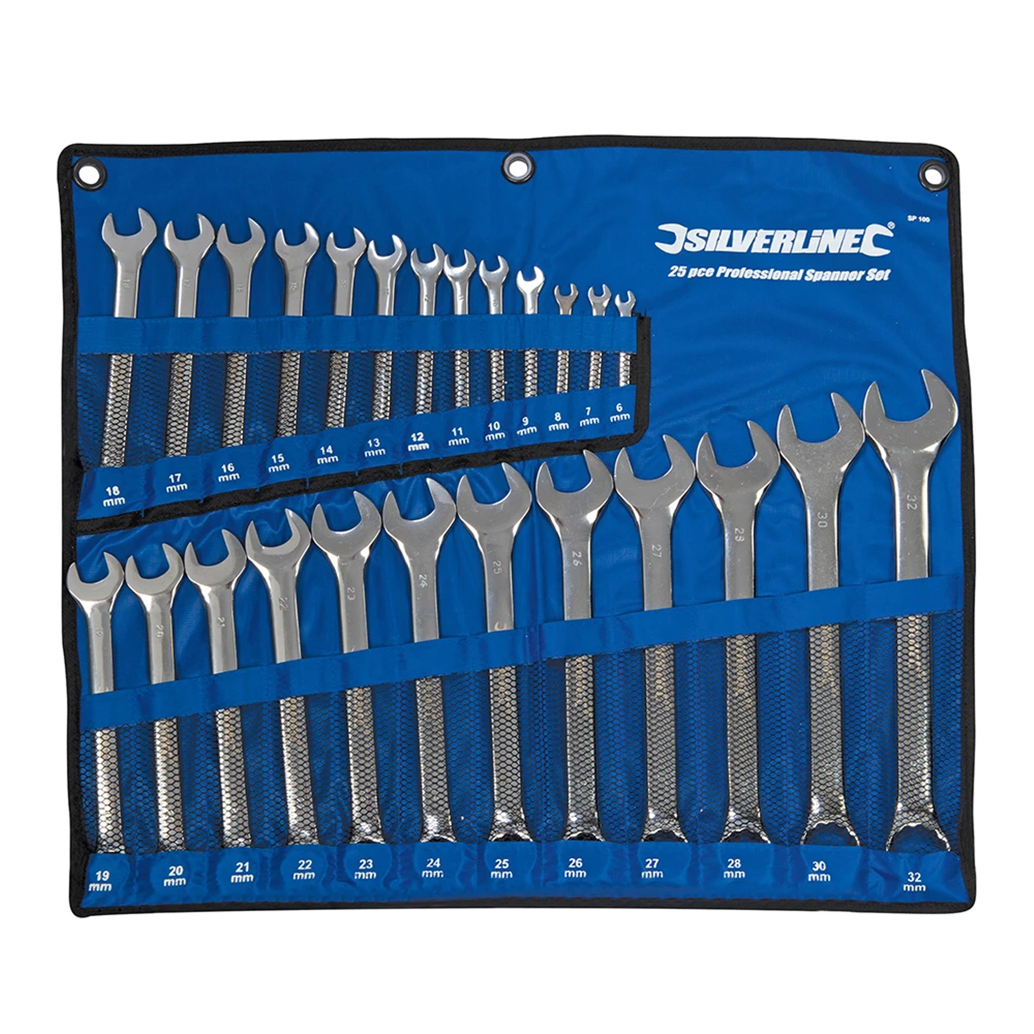 Toolstream Combination Spanner Set, 25 Pcs / 6mm-32mm / Silverline