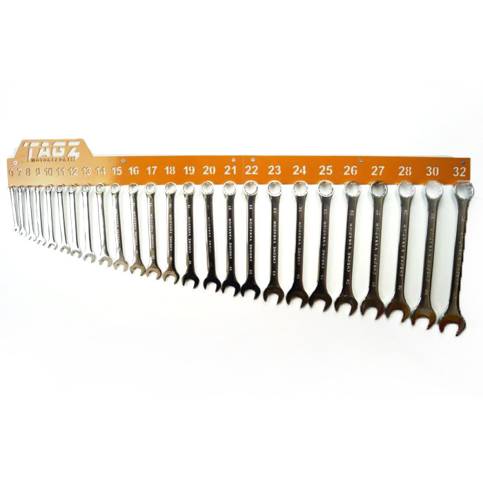 Tag-z Tagz Spanner Rack Orange, Suit 25 Spanners 6mm-32mm, Spanner Organiser