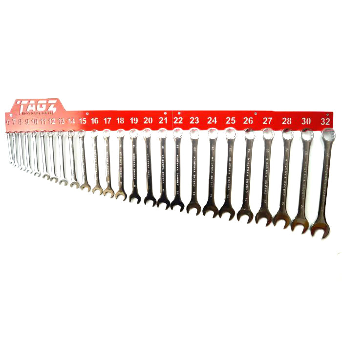 Tag-z Tagz Spanner Rack Red, Suit 25 Spanners 6mm-32mm, Spanner Organiser