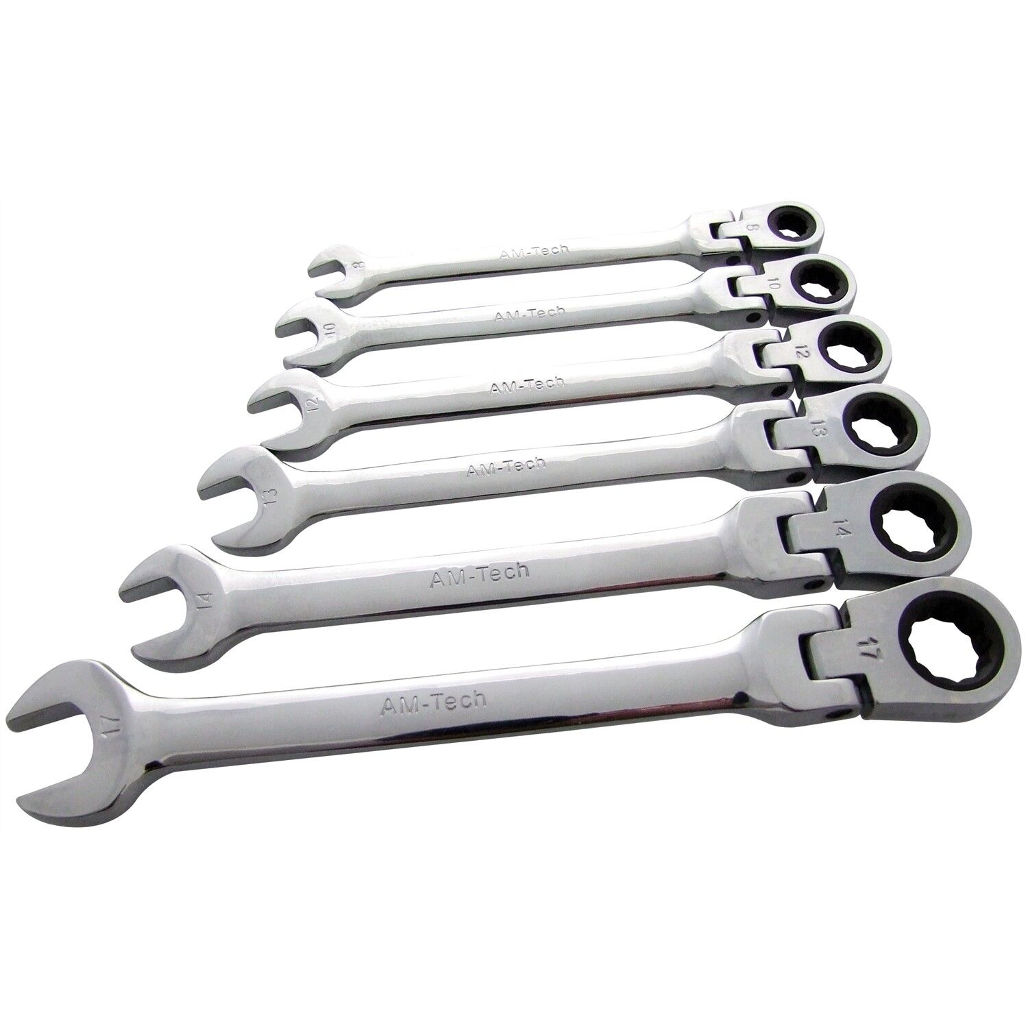 FIR Flexible Head Ratchet Combination Spanners 8-17mm (set of 6)