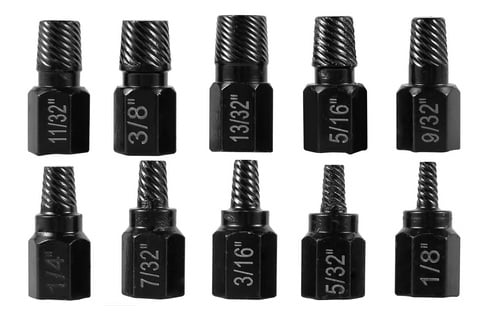 Dirt Racing 10PCS Screw Extractor Kit Alloy Steel Metal Easy Out Drill Bits Bolt Stud MULTI-SPLINE
