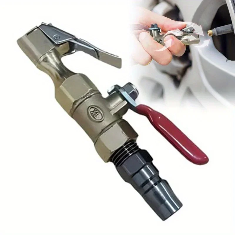 Dirt Racing LOCK-ON Schrader Valve Chuck with Ball Valve 1/4" Air Compressor Tyre Inflator Nozzle
