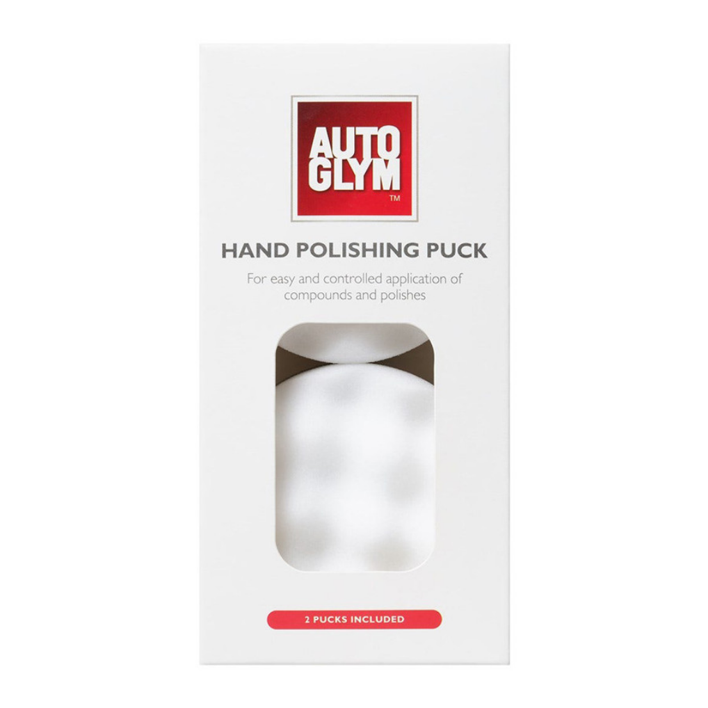 Auto Glym Hand Polishing Applicator Puck Autoglym HPPUCK2 2 Pack White Microfibre