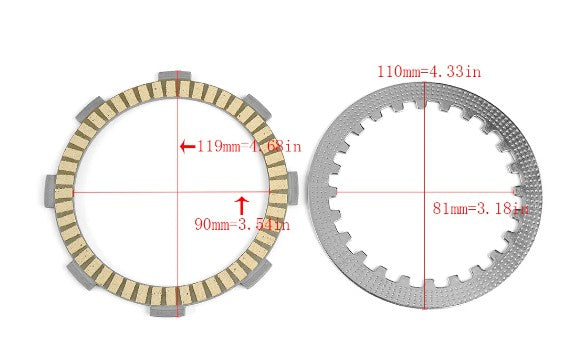 Dirt Racing Clutch Plate 7pcs Set Yamaha YBR125 Raptor YFM125R XT125X R 5vl-e6324-00 5vl-e6321-10-00