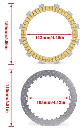 Dirt Racing Clutch Friction Plates Disc Set 09-16 Honda Cb1000r Ra Rr Fireblade 04-07 Cbf1000s