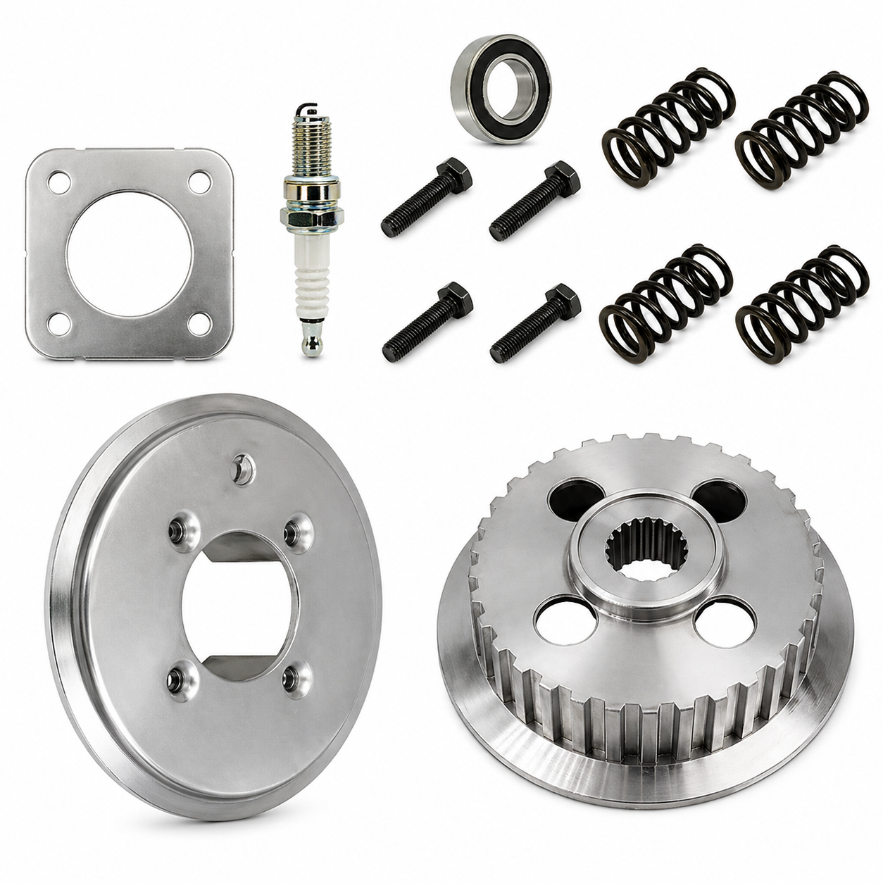 Dirt Racing Clutch Inner Hub & Outer Pressure Plate & Springs Kit 2002-2024 Honda Recon 250 TRX250TE