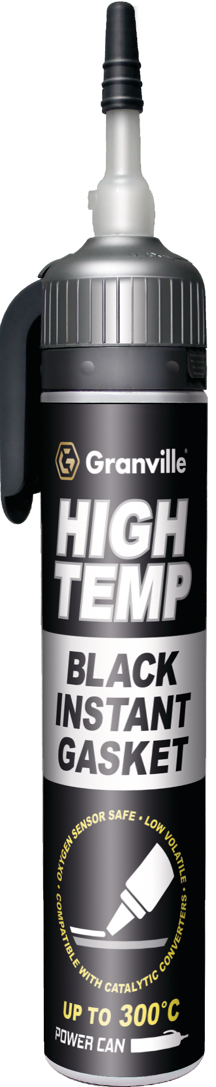 Granville Instant Gasket Sealant Aerosol Black 200ml High Temperature 300°c Silicone Granville 0458