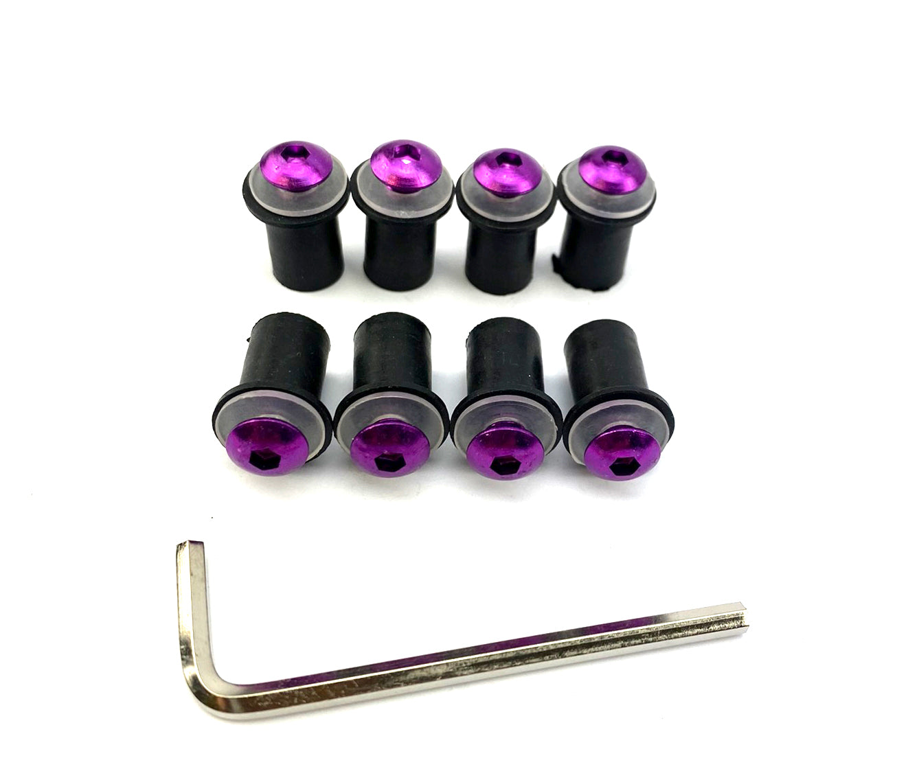 Sifam Windshield Bolt Kit Purple M5 X 16mm (pack of 10) Includes Washers and Well Nuts Par3004