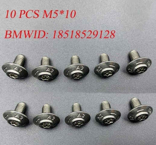 FIR Bmw Stainless Steel Shell Screws Bolts M5x10 Pack of 10 18518529128