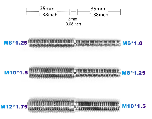 Dirt Racing 4pcs Step Studs M10 to M12 Stainless Steel 304