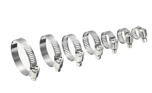 Dirt Racing 60pcs Hose Jubilee Pipe Clips 8mm - 38mm 304 Stainless Steel