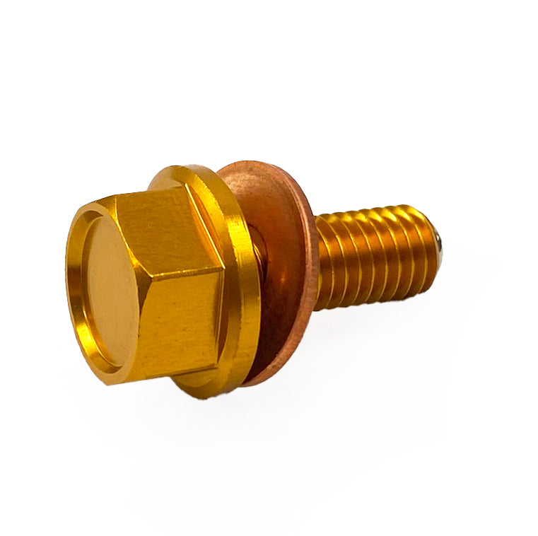 FIR Magnetic Oil Drain Plug M8x1.25, CRF 450/250 RMZ 450, Gold