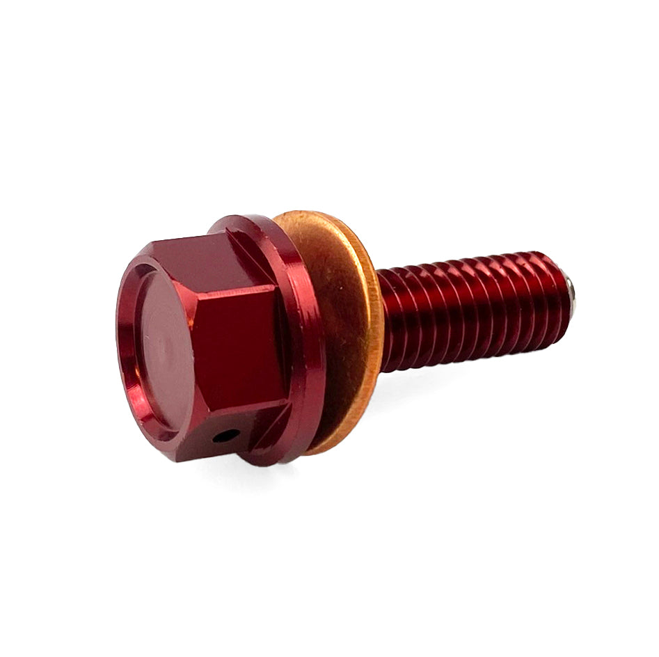 FIR Magnetic Oil Drain Plug M8x1.25, CRF 250r 250x, Red