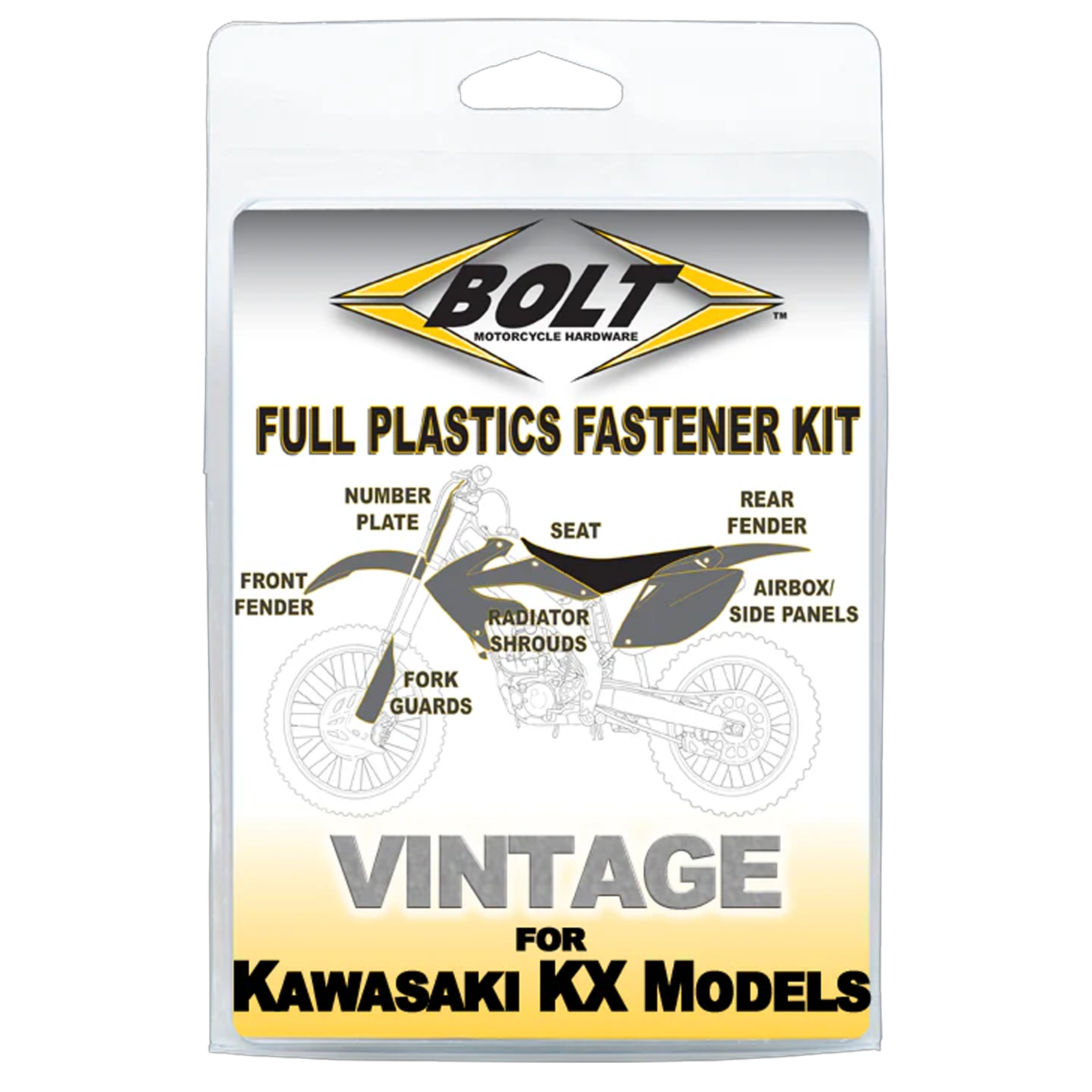 BOLT PLASTIC BOLT KIT KX 125/250 94-97, BOLT HARDWARE KAW-9497104