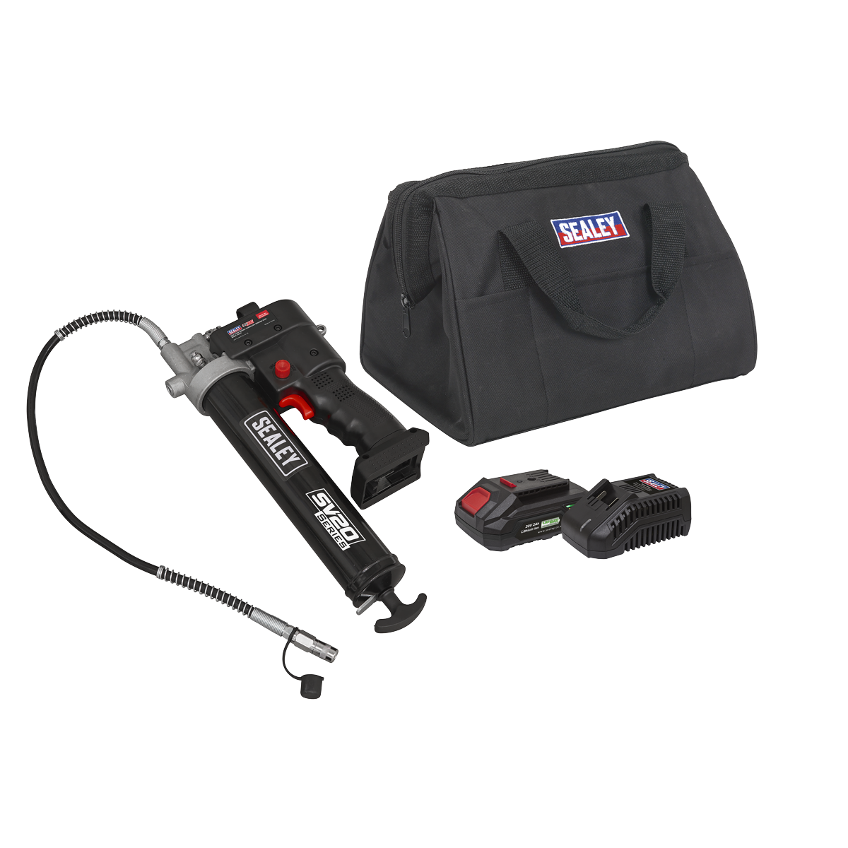 SEALEY 20v Grease Gun Kit, Lithium Battery