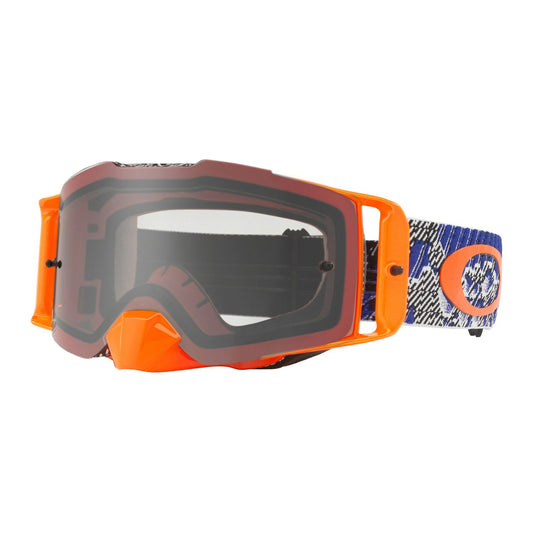 Oakley Front Line MX Goggle (Dazzle Dyno Blue/Orange) Clear Lens