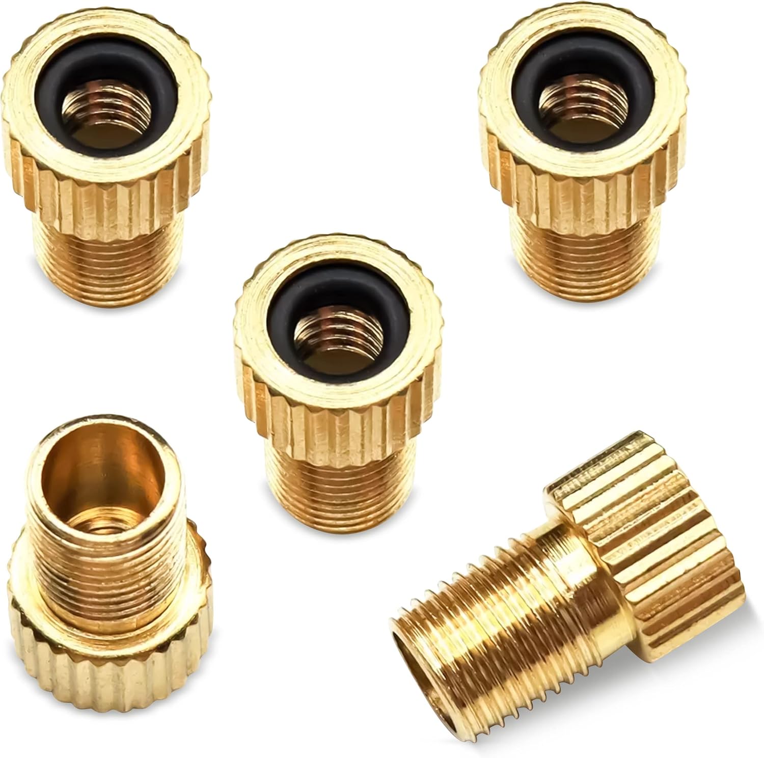 FIR Bicycle Tyre Valve Adapter Presta to Shrader - Pack of 5