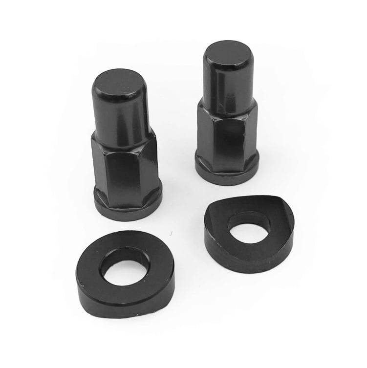 FIR Rim Lock Nut with Spacer Washer Kit - Black Aluminium