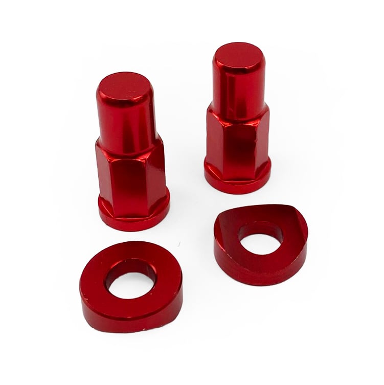 FIR Rim Lock Nut with Spacer Washer Kit - Red Aluminium