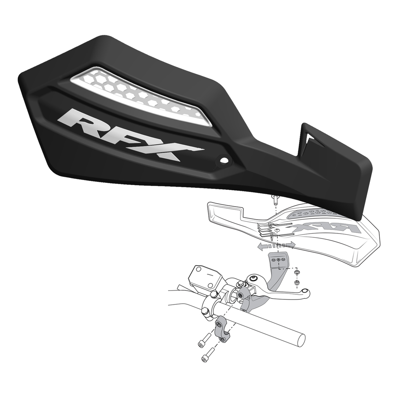 RFX Race Handguard Inc Fitting Kit  Purple