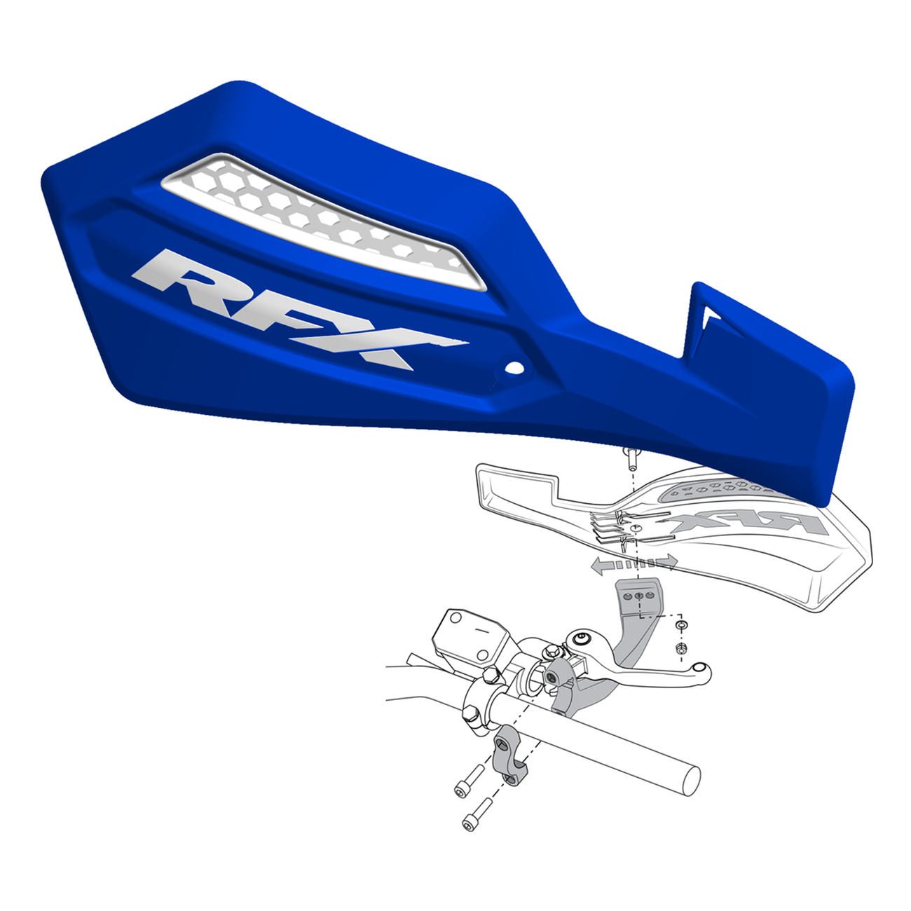 RFX Race Handguard Inc Fitting Kit  Red