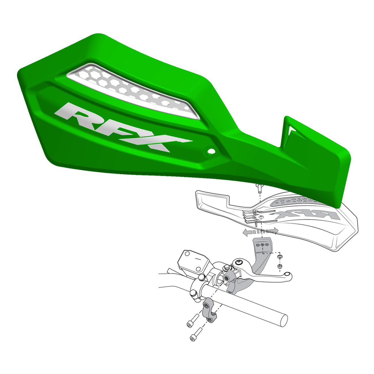 RFX Race Handguard Inc Fitting Kit  Red