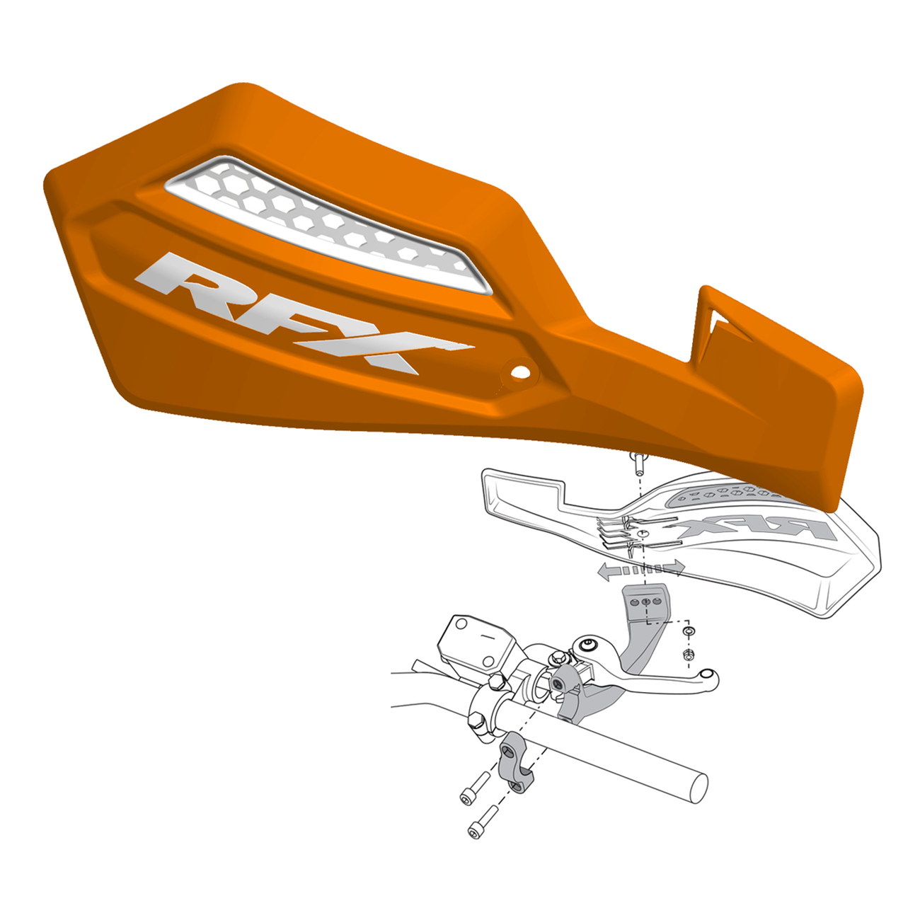 RFX Race Handguard Inc Fitting Kit  White
