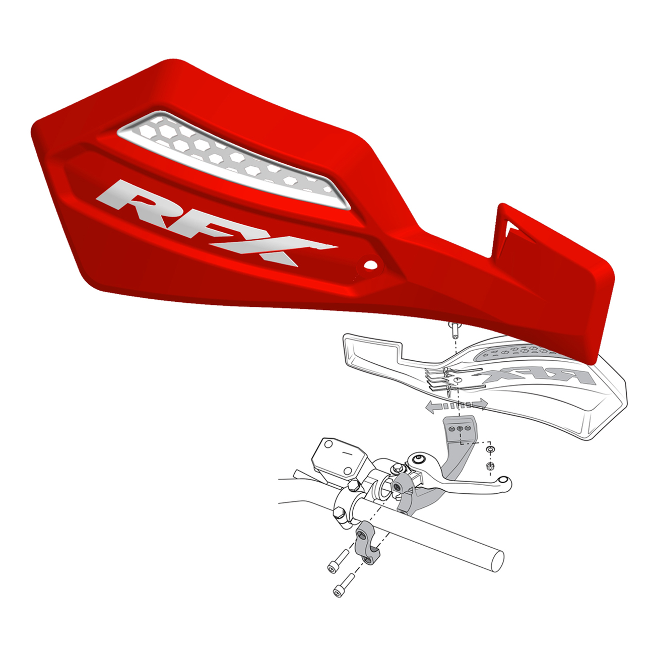 RFX Race Handguard Inc Fitting Kit  White