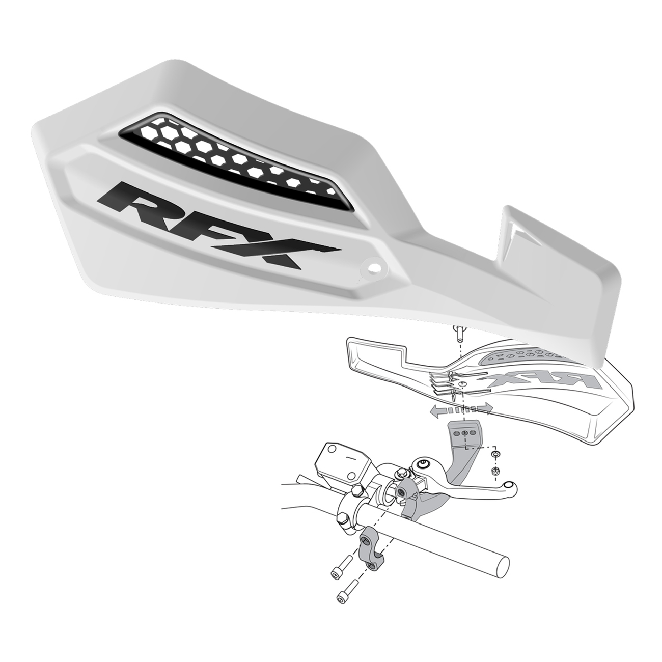 RFX Race Handguard Inc Fitting Kit  Pink