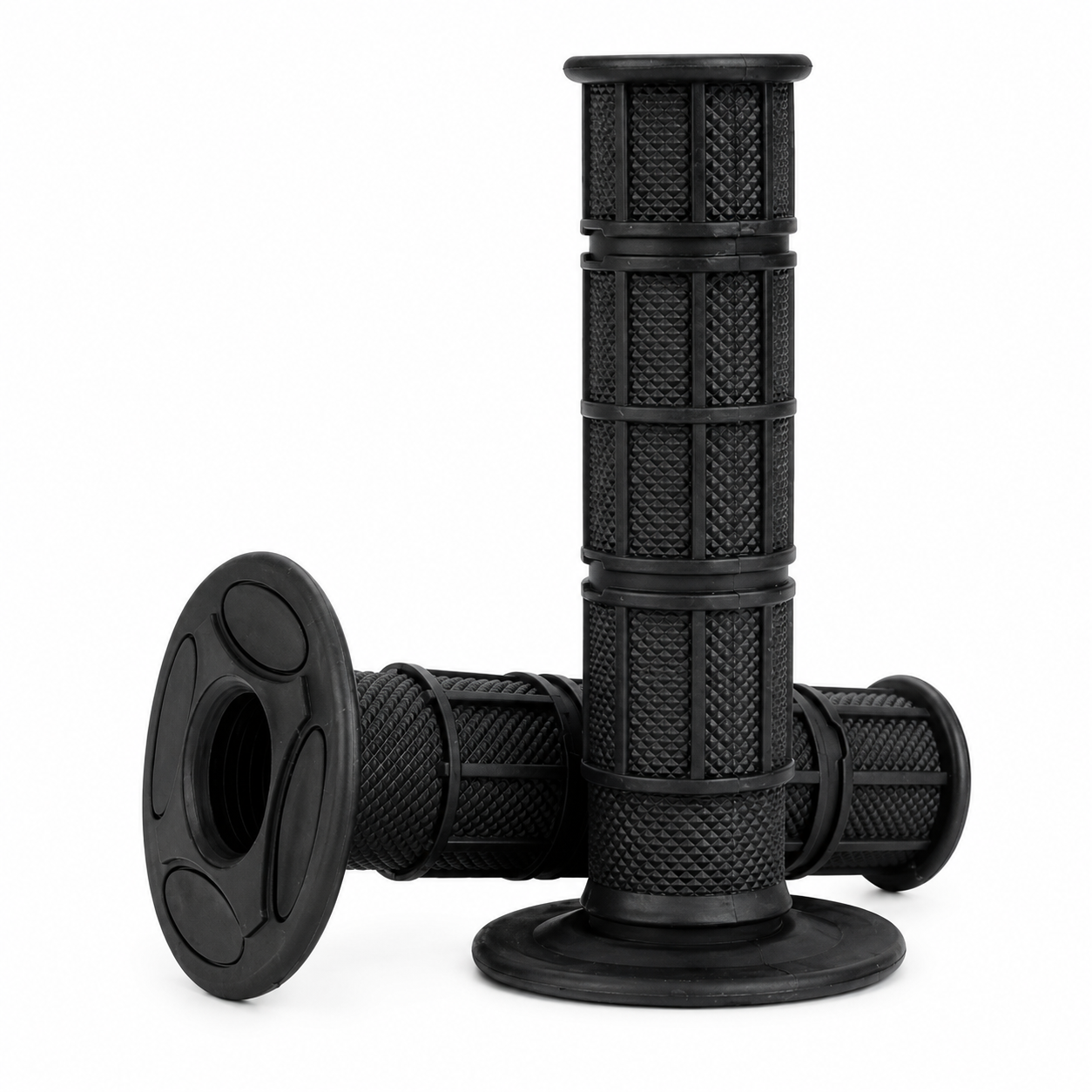 FIR  Full Waffle Grips Black 22 25mm CR CRF XR YZ WR Ttr KX Klx RMZ Rmx Rm Tc Te Fc Fe ATV