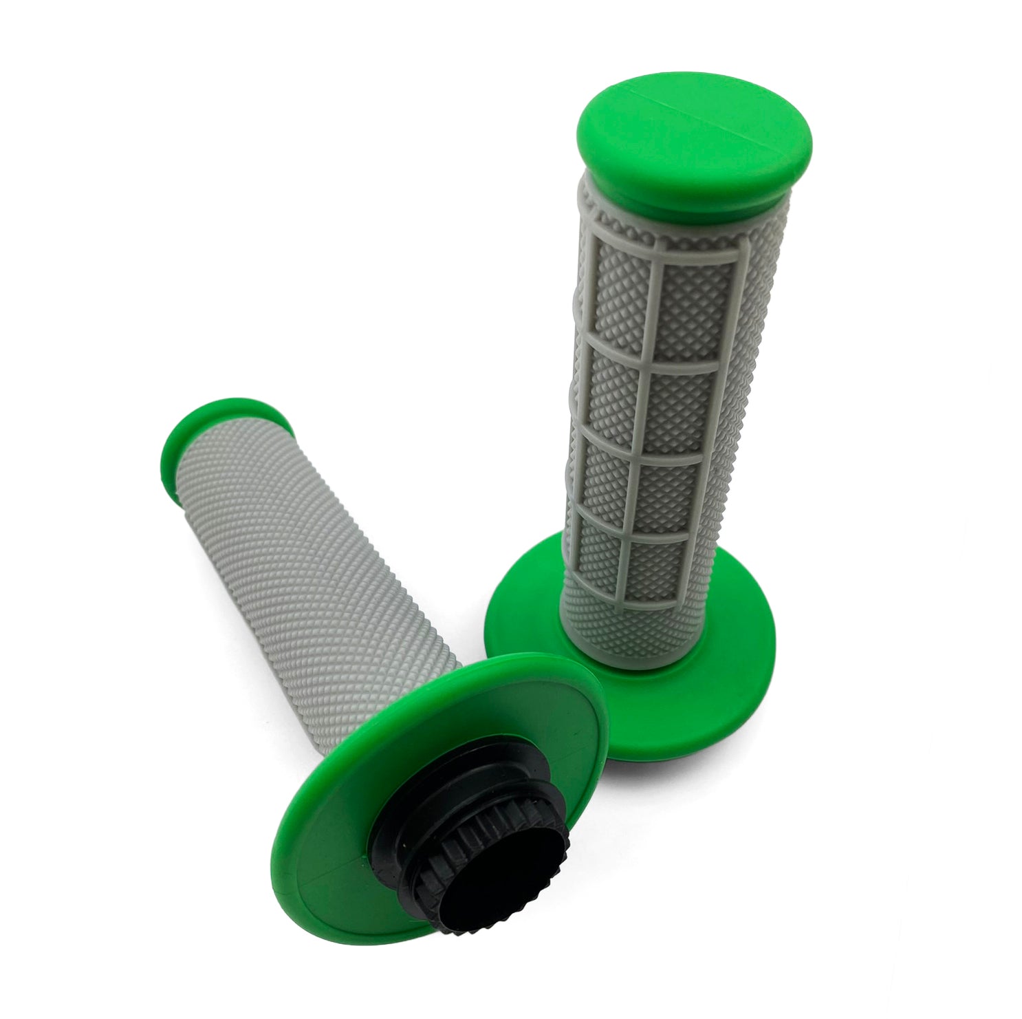 FIR Lock on Grips Half Waffle, Soft Grey/green, MX-08752gn, Odi Style, Fir -