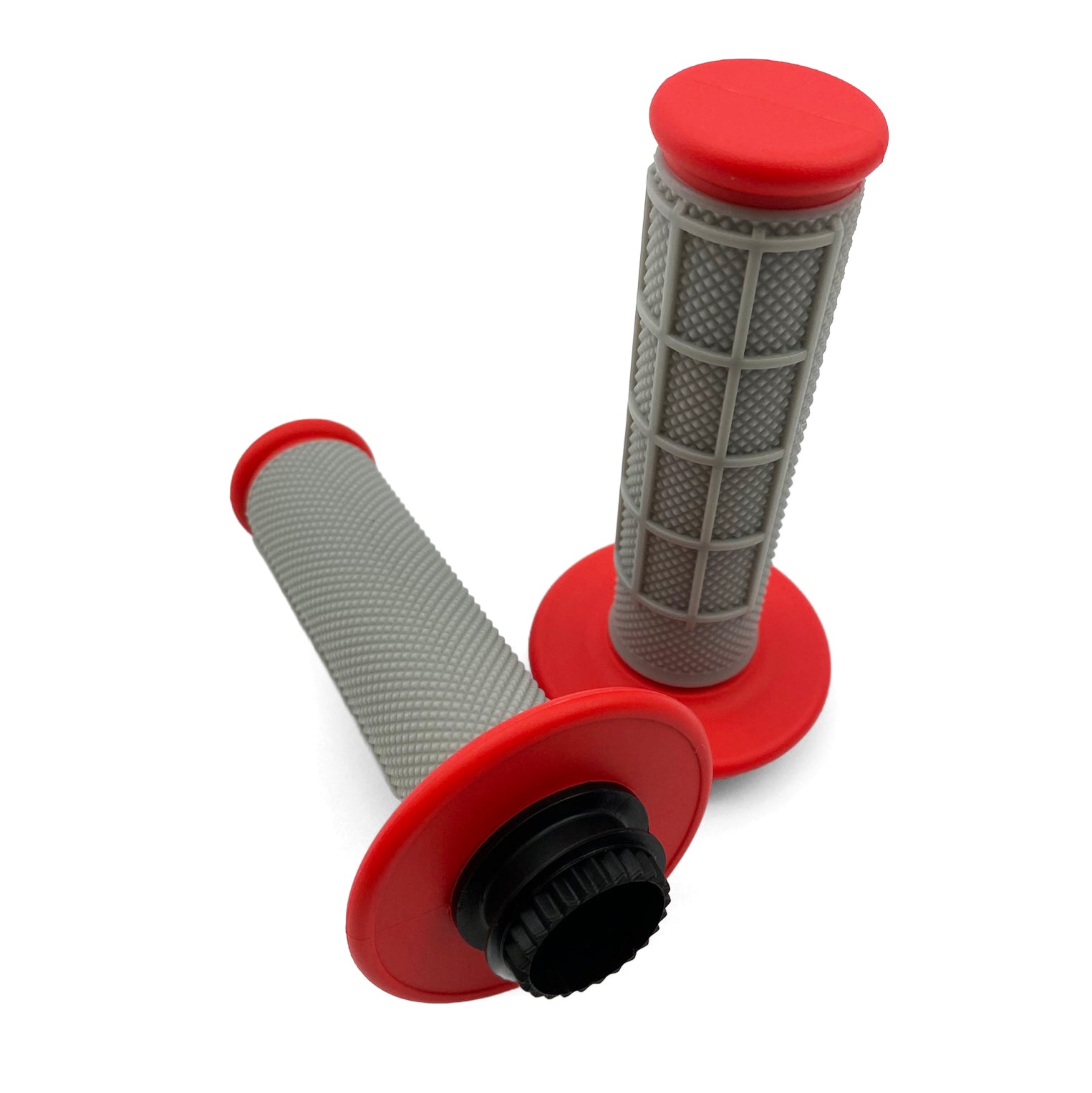 FIR Lock on Grips Half Waffle, Soft Grey/red, MX-08752bd, Odi Style, Fir -
