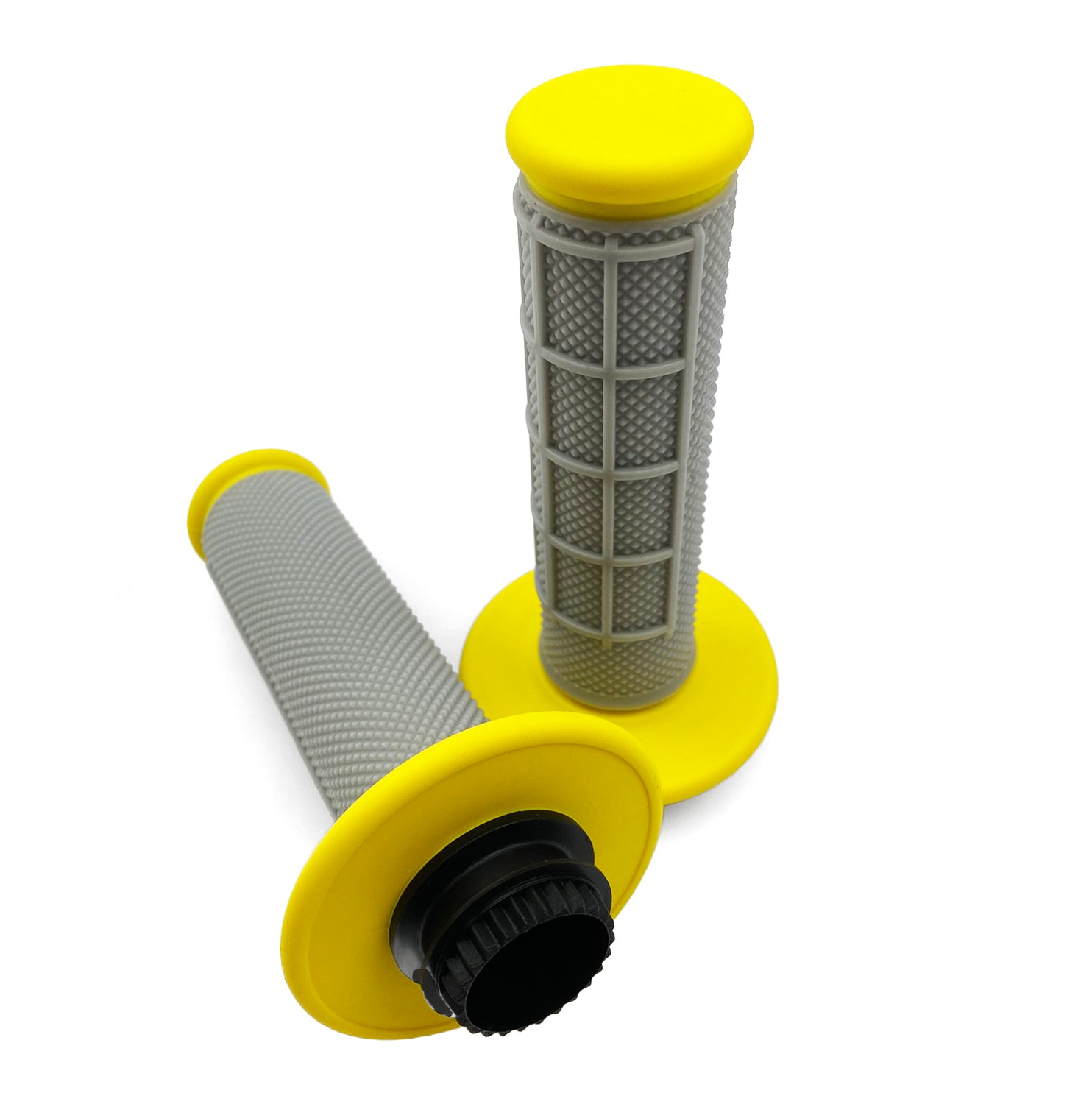 FIR Lock on Grips Half Waffle, Soft Grey/yel, MX-08752yl, Odi Style, Fir -