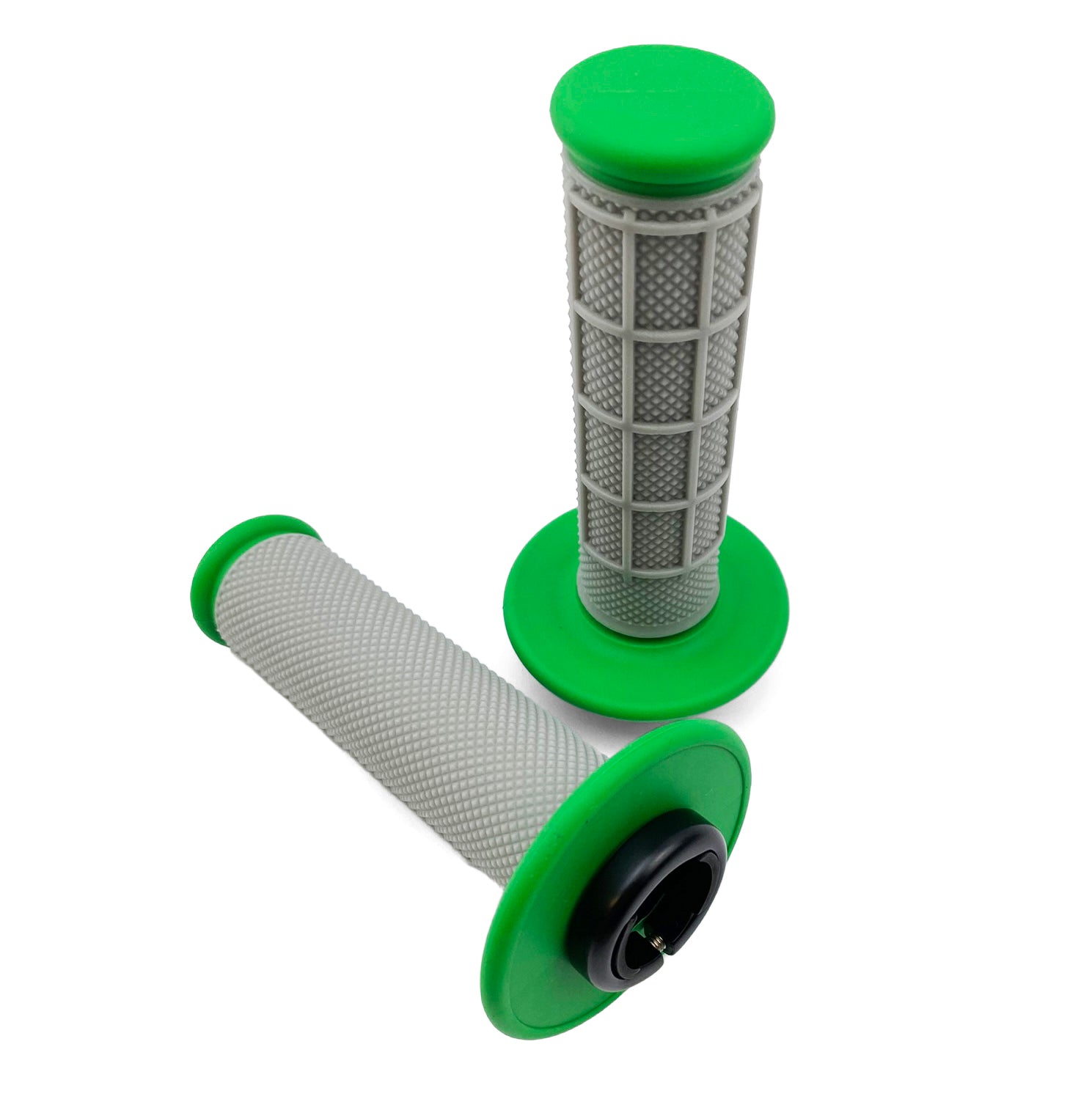 FIR Lock on Grip Set KX RM YZ, Half Waffle Soft Grey/green, Odi Style, Fir -