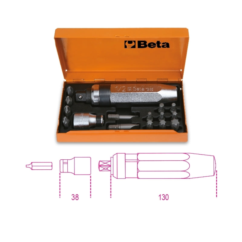 Beta Tools Impact Screwdriver with 14 Insets and Socket Holder - Beta Tools 1295/C14