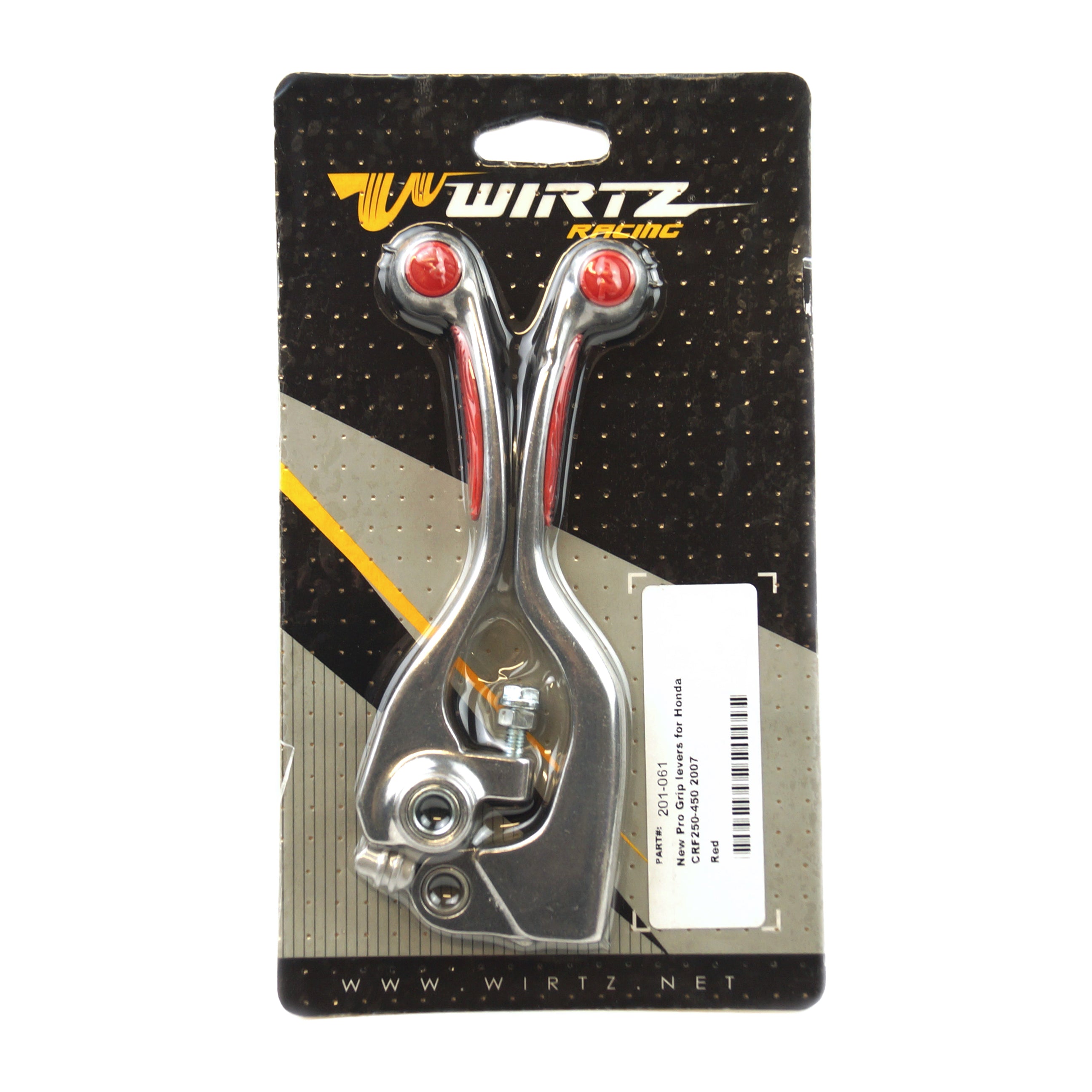 Wirtz Lever Blade Set Grip Red CRF, Wirtz 201-061 CRF250 450 07-15