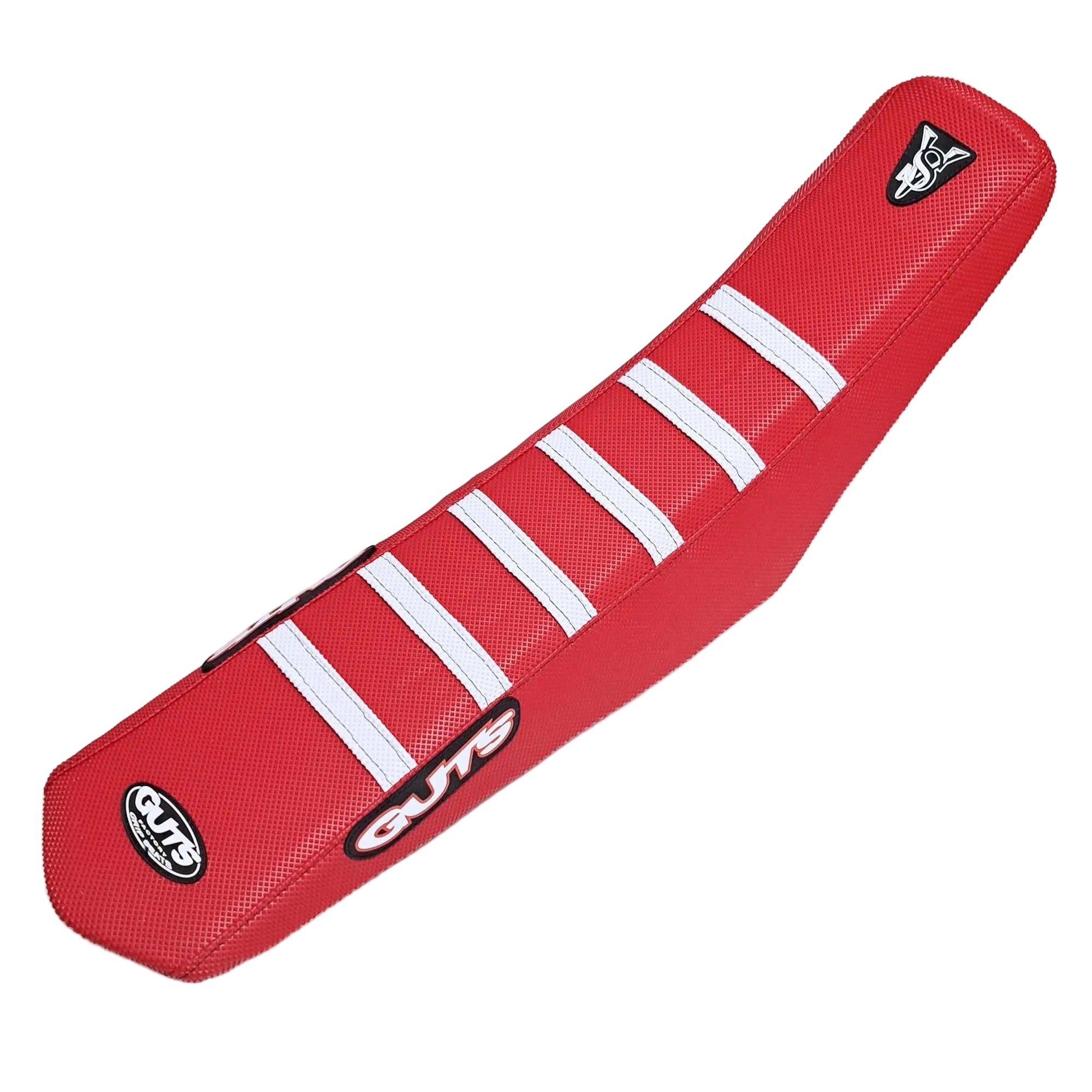 Guts racing Ribbed  Cover Red with White Ribs Honda CRF250 22-26 CRF450 21-26