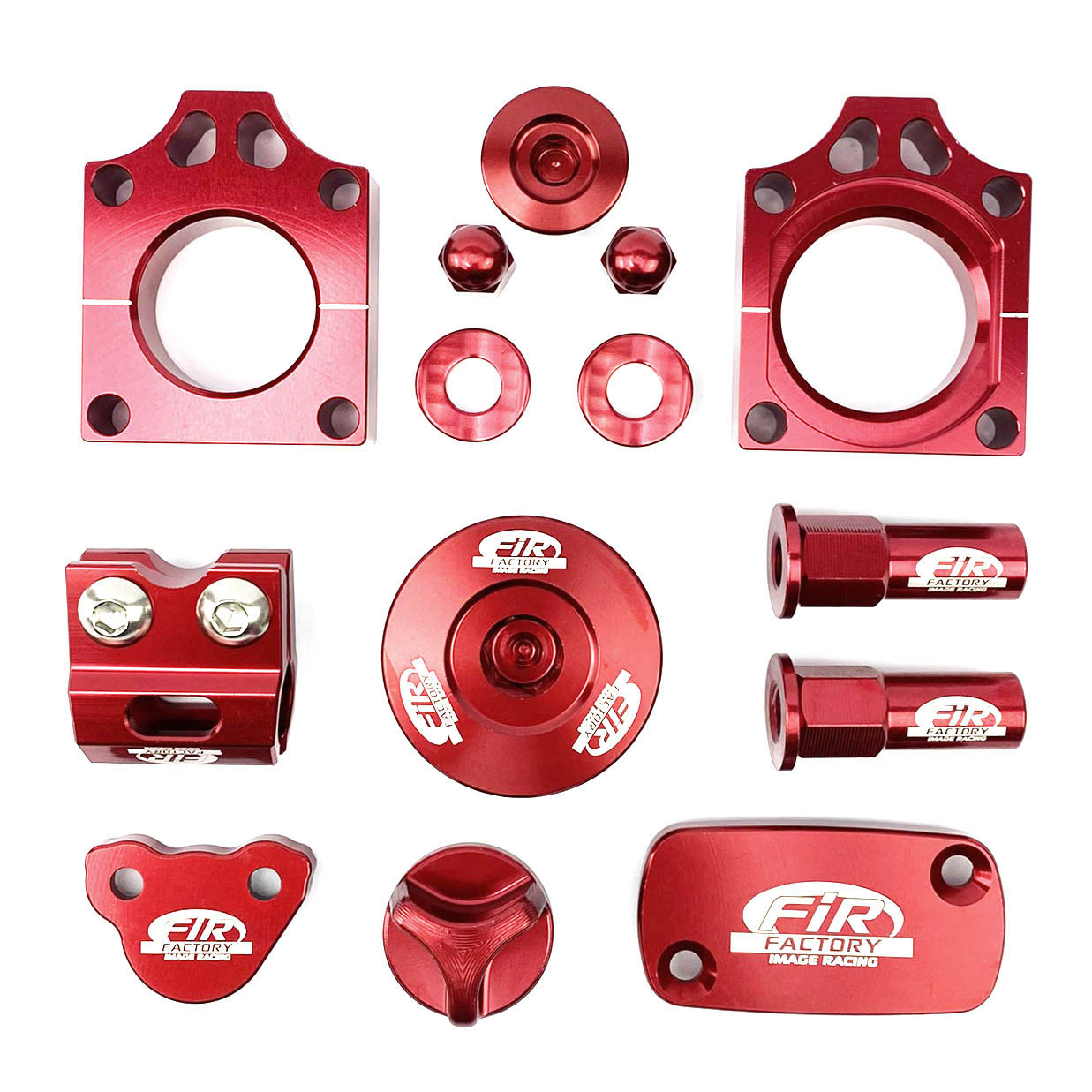FIR 12pc Bling Kit CRF 250, Fir Cpk-110, Cnc Alloy, Axle Block, Caps, Tyre Nut