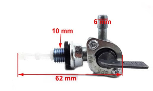 Dirt Racing Fuel Tap Petcock M10 Rh Outlet Universal Switch Valve