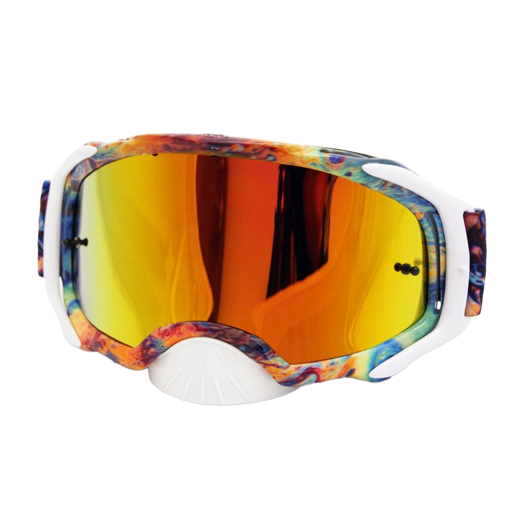 Rip-N-Roll Rnr Platinum Tear Off Mirrored, Oil Slick Goggle, GAM11, Tear Off