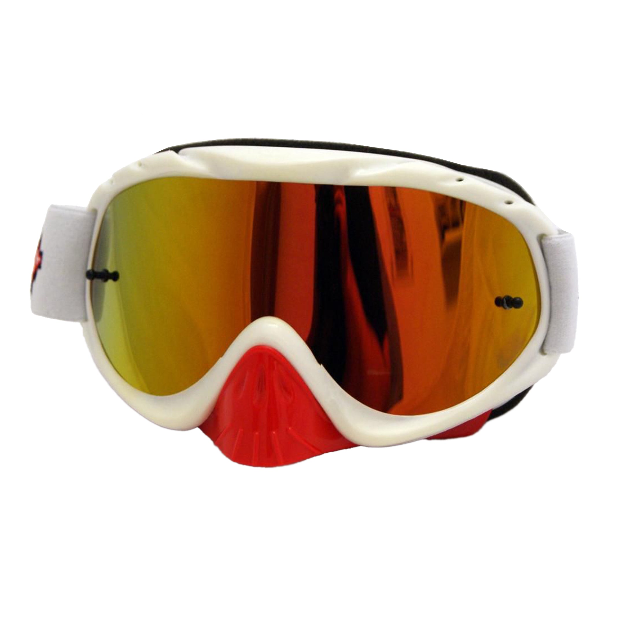 Rip-N-Roll Rnr Hybrid White/red Mirrored Lens, White/red Limited Edition Goggle, GH225M, Mirrored Lens
