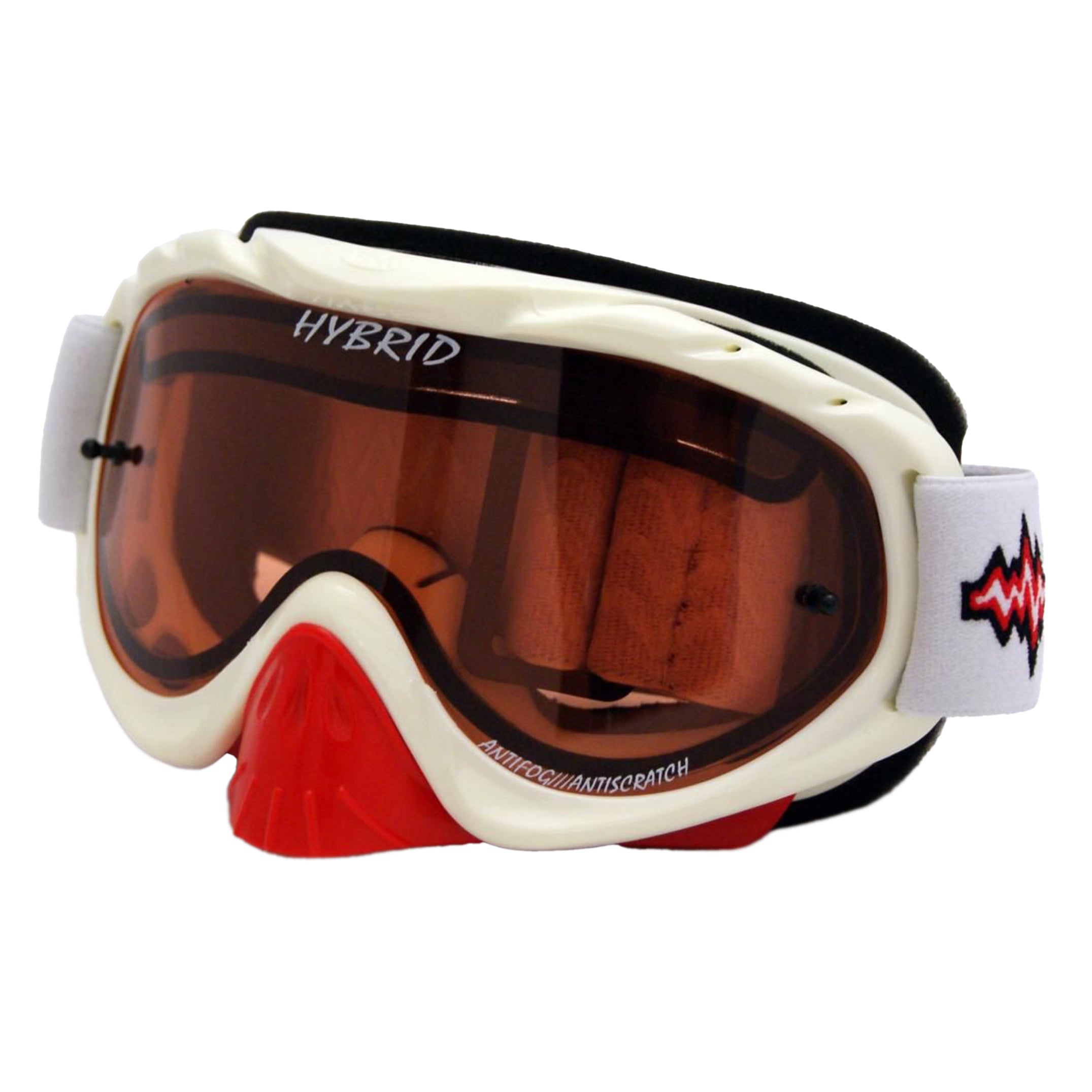 Rip-N-Roll Rnr Hybrid White/red Vented Lens, White/red Limited Edition Goggle, GH225DV, Vented Lens