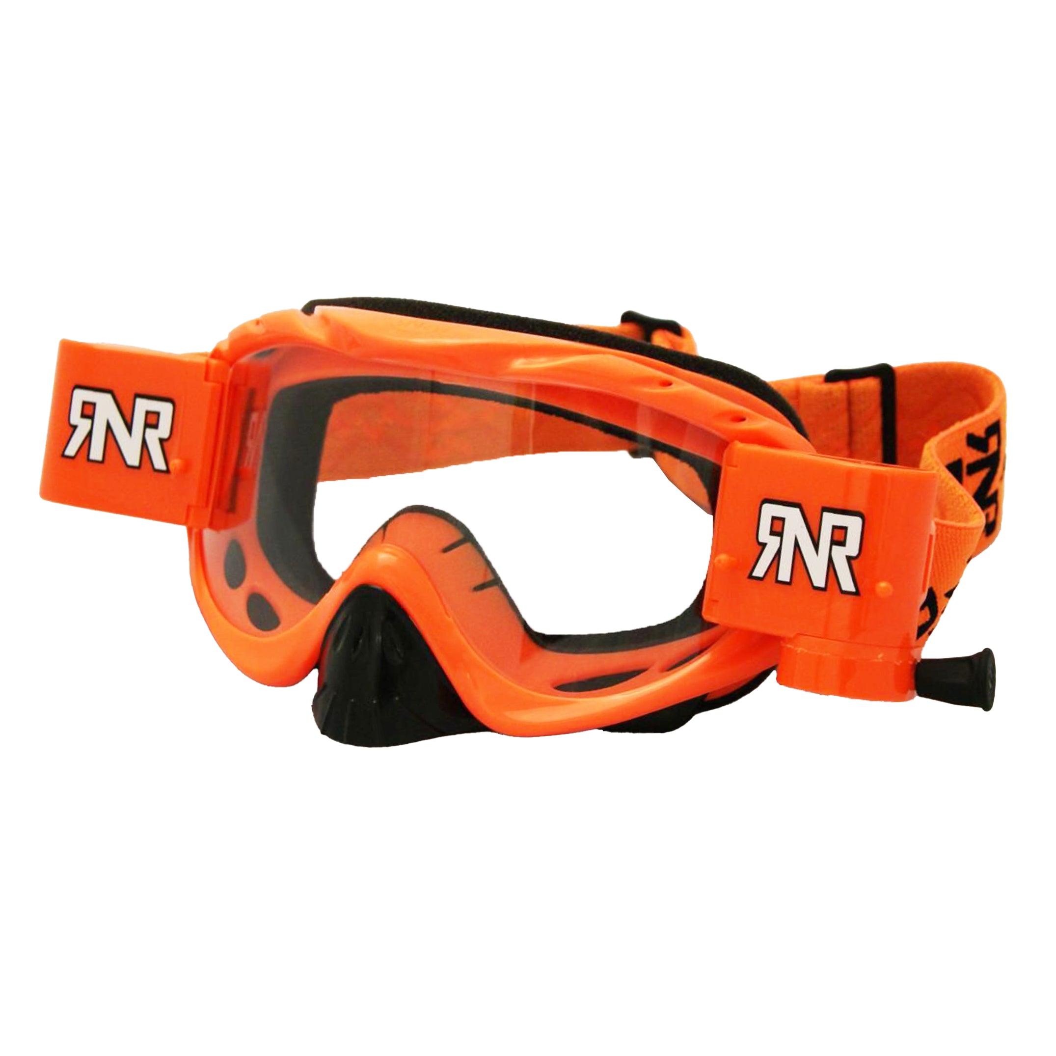 Rip-N-Roll Rnr Hybrid Neon Orange Fully Loaded Roll Off, Neon Orange Goggle, GH66, Roll & Tear Off