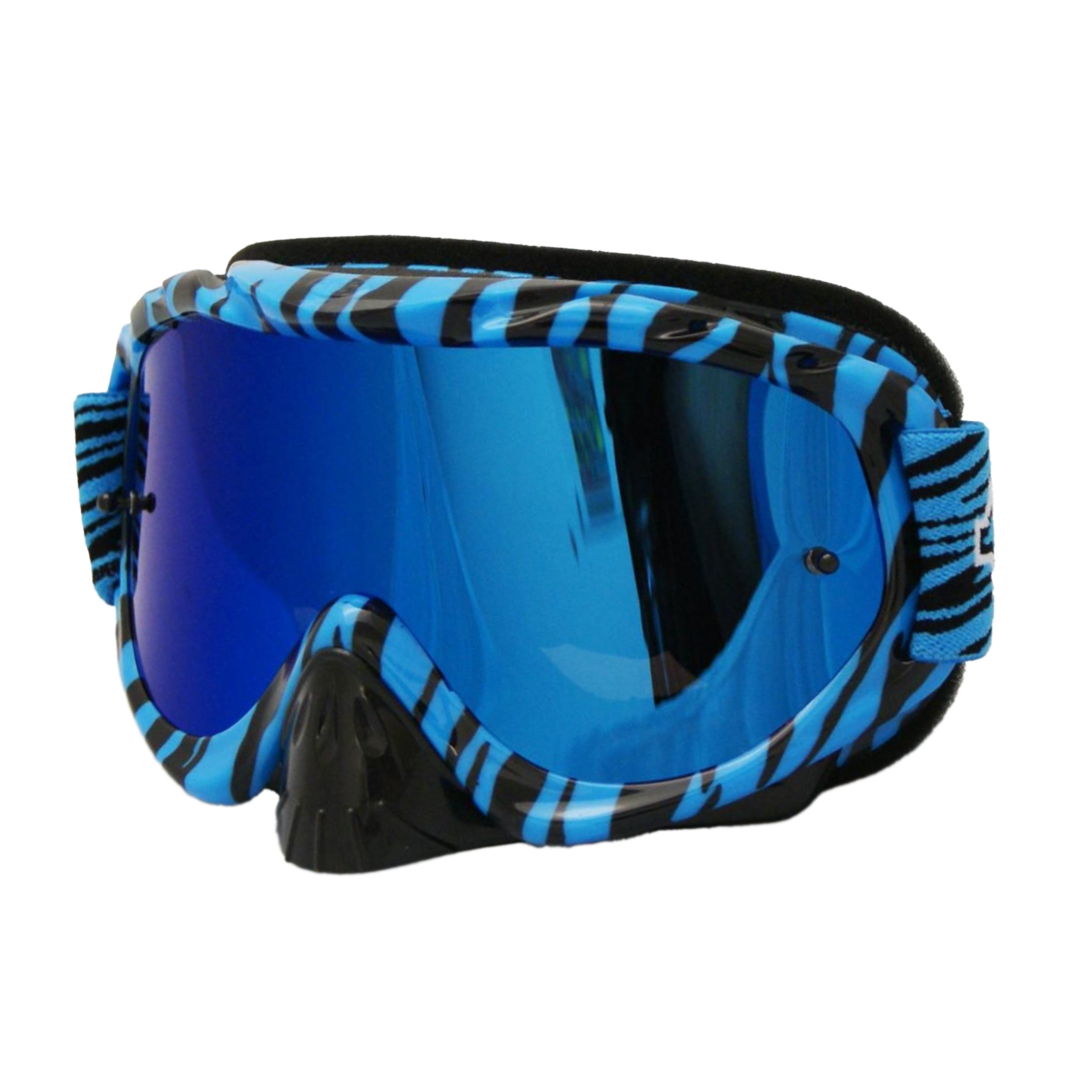 Rip-N-Roll Rnr Hybrid Wild Bl/bk Mirrored Lens, Wild Blue & Black Goggle, GH364M, Mirrored Lens