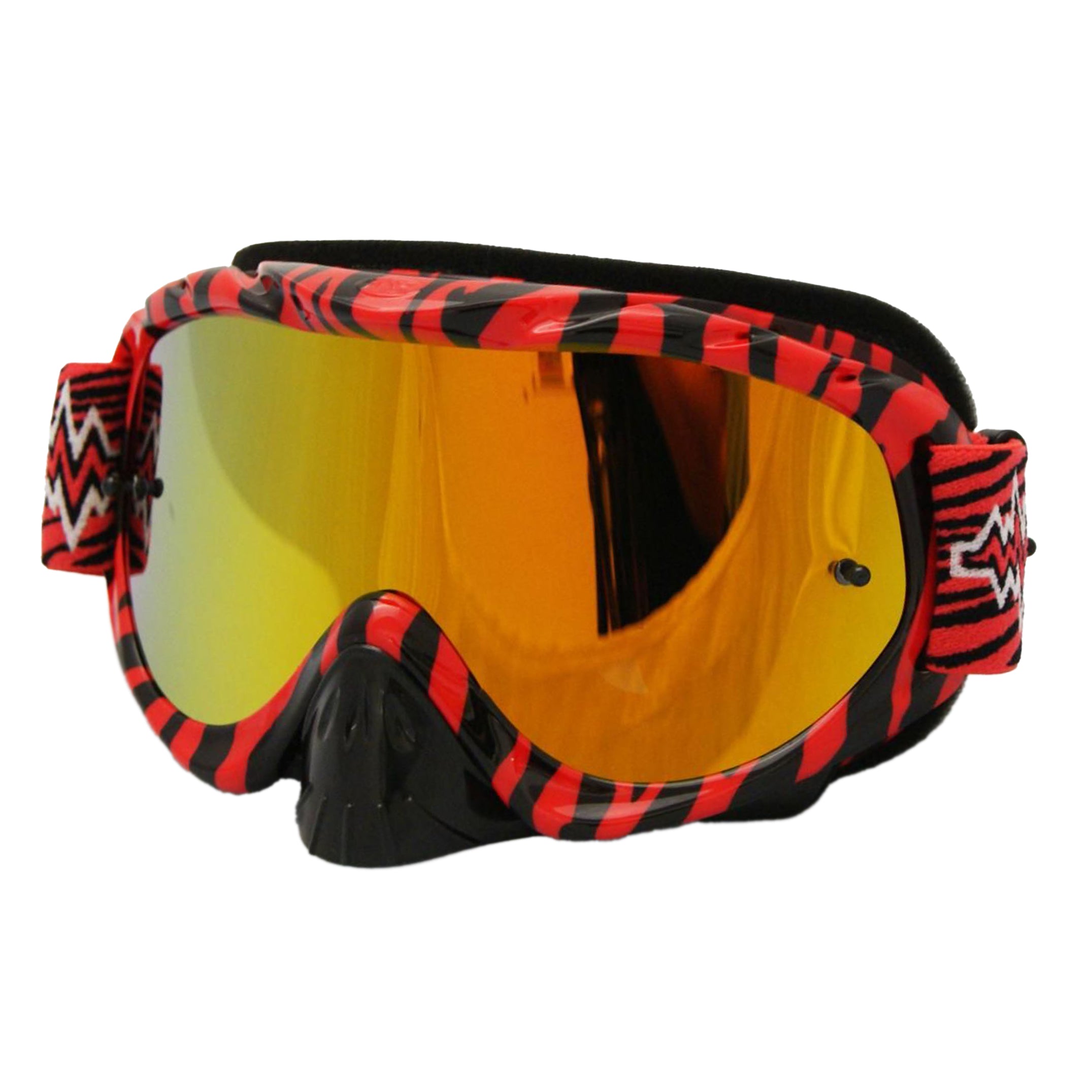 Rip-N-Roll Rnr Hybrid Wild Rd/bk Mirrored Lens, Wild Red & Black Goggle, GH365M, Mirrored Lens