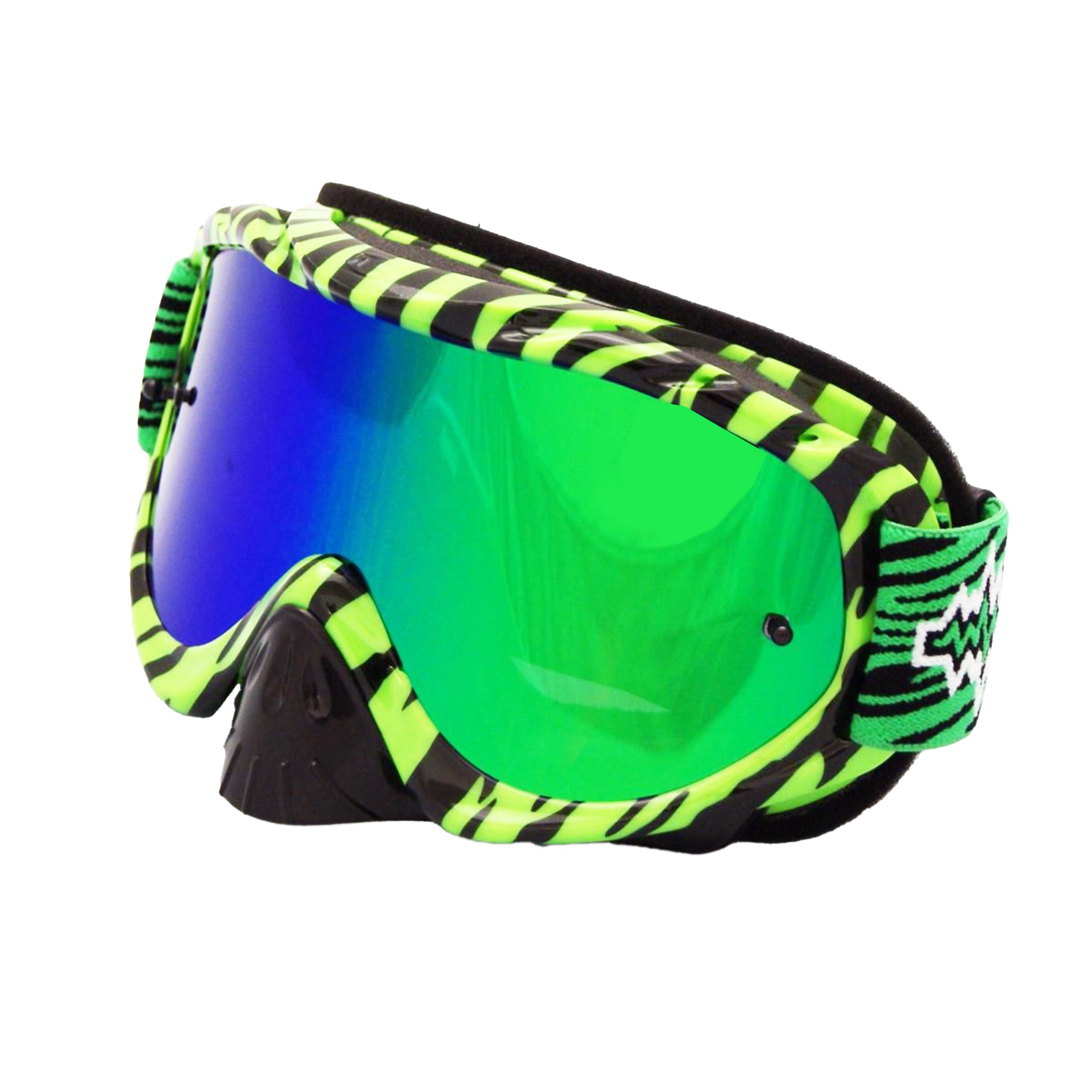 Rip-N-Roll Rnr Hybrid Wild Gn/bk Mirrored Lens, Wild Green & Black Goggle, GH367M, Mirrored Lens